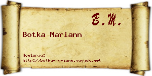 Botka Mariann névjegykártya
