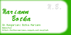 mariann botka business card